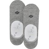 Burlington Everyday 2-Pack onzichtbare antislip kousenvoetjes katoen multipack footies heren grijs - Maat 39-40