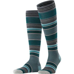 Burlington Stripe heren kniekousen, zwart (black)