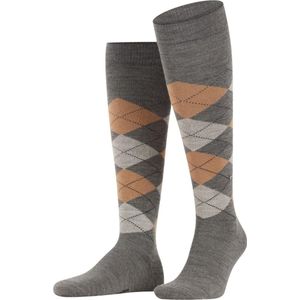 Burlington Edinburgh heren kniekousen - grijs (anthracite mel.) - Maat: 40-46