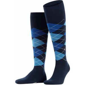 Burlington Edinburgh heren kniekousen, blauw (space blue)