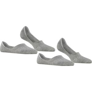 Burlington Everyday 2-Pack onzichtbare antislip kousenvoetjes katoen multipack footies dames grijs - Maat 35-36