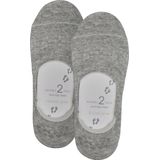 Burlington Everyday 2-Pack onzichtbare antislip kousenvoetjes katoen multipack footies dames grijs - Maat 35-36