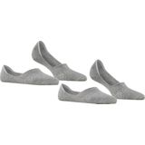 Burlington Everyday 2-Pack onzichtbare antislip kousenvoetjes katoen multipack footies dames grijs - Maat 35-36