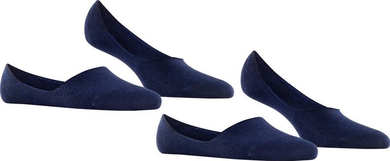 Burlington Everyday 2-Pack onzichtbare antislip kousenvoetjes katoen multipack footies dames blauw - Maat 35-36