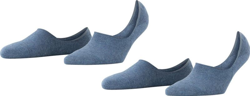 Burlington Everyday 2-Pack onzichtbare antislip kousenvoetjes katoen multipack footies dames blauw - Maat 35-36