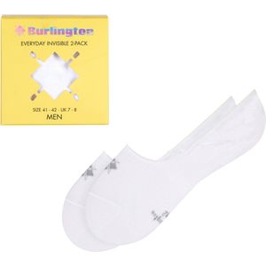 Burlington Heren Liner sokken Everyday Box Multipack M In katoen onzichtbaar eenkleurig 2 paar, Wit White 2000, 39-40