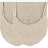 Burlington Everyday 2-Pack onzichtbare antislip kousenvoetjes katoen multipack footies heren beige - Maat 39-40