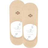 Burlington Everyday 2-Pack onzichtbare antislip kousenvoetjes katoen multipack footies heren beige - Maat 39-40