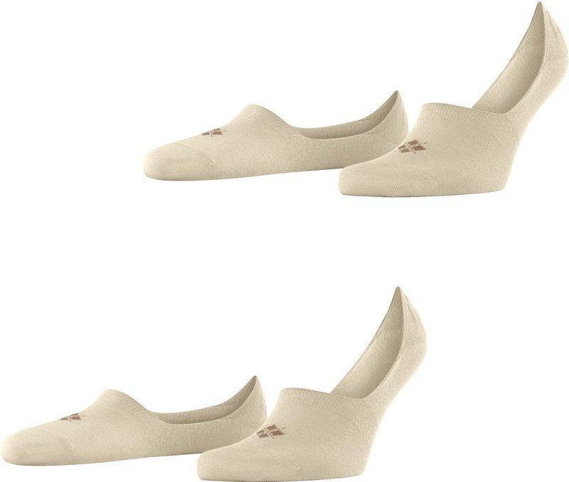 Burlington Everyday 2-Pack onzichtbare antislip kousenvoetjes katoen multipack footies heren beige - Maat 39-40