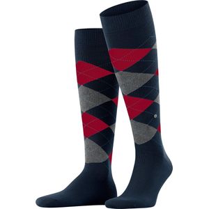 Burlington - King - Katoenen Kniekousen - Blauw - Patroon