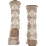 Burlington - Coventry - Damessokken - Ruitpatroon - Fijne Geribbelde Structuur - Alpacawol