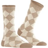 Burlington - Coventry - Damessokken - Ruitpatroon - Fijne Geribbelde Structuur - Alpacawol