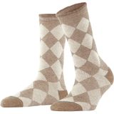 Burlington - Coventry - Damessokken - Ruitpatroon - Fijne Geribbelde Structuur - Alpacawol