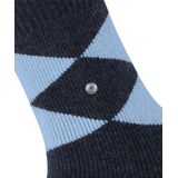 Burlington Cosy Argyle Huissokken - Blauw - Wolmix - Antislip Noppen