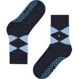 Burlington Cosy Argyle Huissokken - Blauw - Wolmix - Antislip Noppen