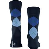 Burlington - King - Hoge Sokken - Grijs - Biologisch Katoen - Ruit Print