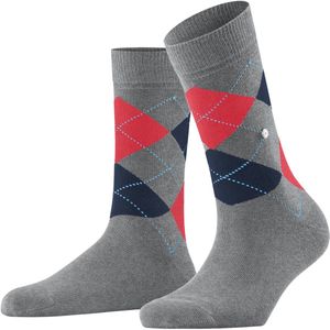 Burlington - Queen - Gedessineerd Katoen Sokken - Grijs - Maat 36-41