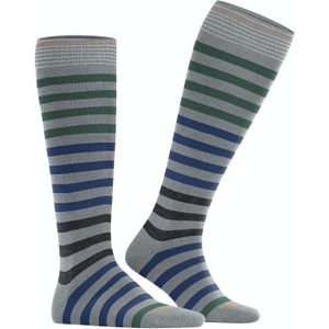 Burlington - Blackpool - Kniekousen - Grijs Marengo - 1 paar - Katoen Lang Gedessineerd