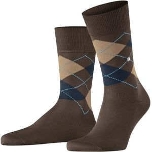 Burlington Heren Sokken Manchester M So katoen gedessineerd 1 paar, Bruin Chocolate 5043, 40-46