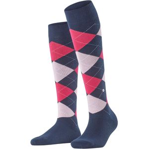 Burlington - Queen - Katoenen Kniekousen - Blauw - Gedessineerd