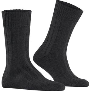Argyle - Grof Gebreide Sokken - Grijs - Wol