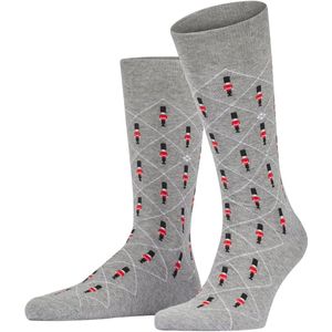Burlington - Guard - Gedessineerd Katoen Sokken - Grijs - Maat 40-46