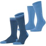 Burlington Everyday Stripe SO - Mixed 2-Pack one size, cadeau geschenkset Katoen sokken heren zwart - Maat 40-46