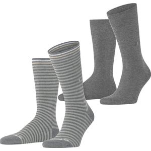 Burlington - Everyday Stripe SO - Sokken - Grijs - Mixed 2-Pack