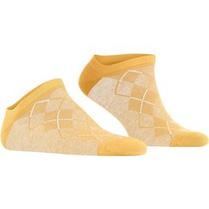 Burlington - Carrington M SN - Enkelsokken - Geel - Biologisch Katoen, Versterkt, Dun, Geruit