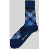 Burlington - Newcastle - Sokken - Blauw - Wol, Patroon, One-size