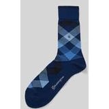 Burlington - Newcastle - Sokken - Blauw - Wol, Patroon, One-size
