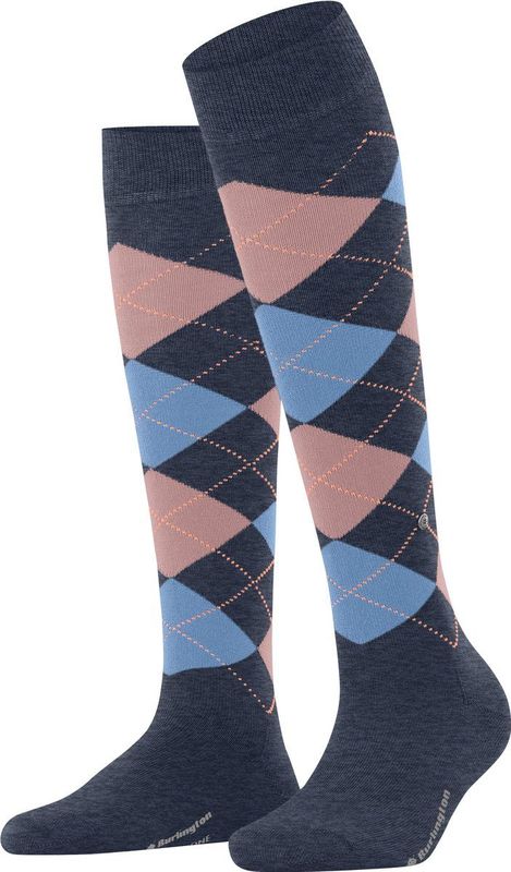 Burlington - Marylebone - Kniekousen - Blauw - Met Patroon - Wol