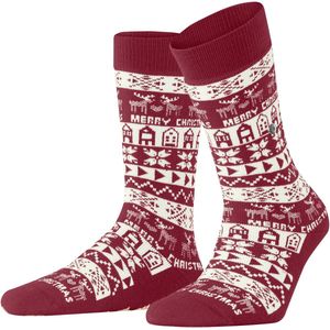 Burlington - Merry Christmas W Hp - Huissokken - Rood Cranberry - 1 paar