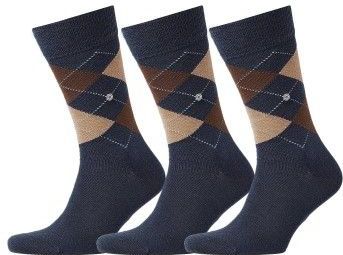 Burlington Edinburgh one-size, met patroon Katoen sokken heren blauw - Maat 40-46