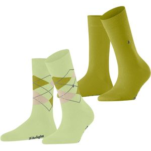 Burlington - Everyday Mix - Sokken - Ruit en Effen - Katoen - 2-Pack