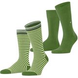 Burlington - Set van 2 - Kousen - Gestreept en Effen - Katoen
