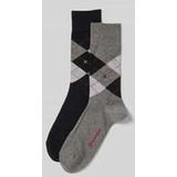 Burlington - Everyday Argyle - Gedessineerd Sokken - Grijs - Katoen - 2-Pack