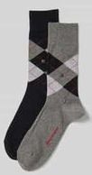 Burlington - Everyday Argyle - Gedessineerd Sokken - Grijs - Katoen - 2-Pack