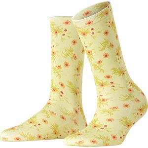 Burlington - Floral Romance - Gedessineerd Katoen Sokken - Groen