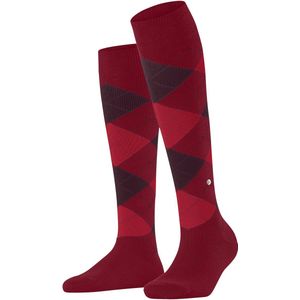 Burlington Queen lang gedessineerd katoen kniekousen dames rood - maat 36-41