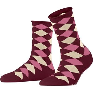 Burlington - Sandy W Sso - Gedessineerde Dames Sokken - Rood Burgund - 1 Paar