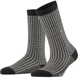 Burlington - Pepita W - Dames Sokken - Zwart - Wol - 1 Paar