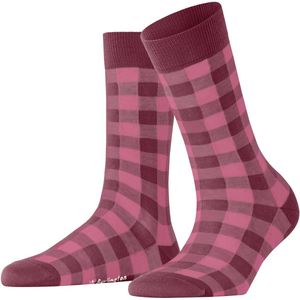 Burlington - Vichy W So coton fantaisie - Chaussettes - Rouge Burgundy - 1 paar
