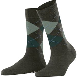 Burlington Melange Marylebone gedessineerd wol sokken dames groen - maat 36-41