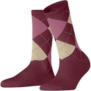 Burlington Rib Courtside eenkleurig katoen sokken dames rood - maat 36-41