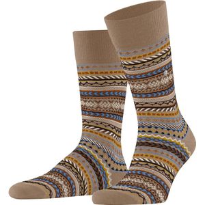 Burlington - Heren Sokken - Bruin Camel - Fair Isle - 1 Paar