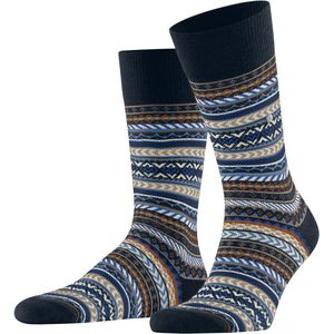 Burlington - Heren Sokken - Blauw Marine - Fair Isle - 1 Paar