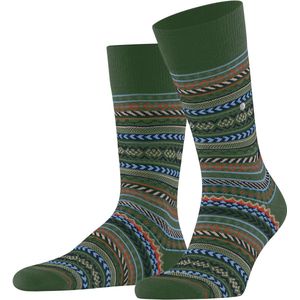 Burlington - Heren Sokken - Groen Asparagus - Fair Isle - 1 Paar - Wolmix