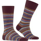 Burlington - Heren Sokken - Rood Claret - Fair Isle - 1 Paar