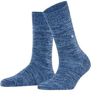 Burlington - Knittingham W - Sokken - Blauw Royal - Wol Katoen Gedessineerd - 1 Paar